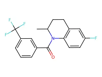 (6-fluoro-2-methyl-3,4-dihydro-2H-quinolin-1-yl)-[3-(trifluoromethyl)phenyl]methanone structure