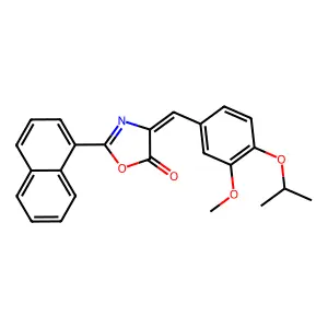 (4E)-4-[(3-methoxy-4-propan-2-yloxyphenyl)methylidene]-2-naphthalen-1-yl-1,3-oxazol-5-one structure