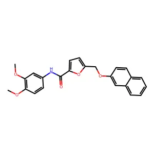 N-(3,4-Dimethoxyphenyl)-5-((naphthalen-2-yloxy)methyl)furan-2-carboxamide structure