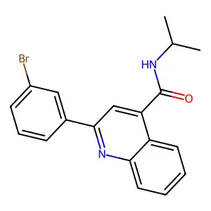 2-(3-bromophenyl)-N-propan-2-ylquinoline-4-carboxamide structure