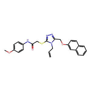 2-({4-allyl-5-[(2-naphthyloxy)methyl]-4H-1,2,4-triazol-3-yl}sulfanyl)-N-(4-methoxyphenyl)acetamide structure