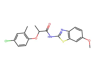 2-(4-chloro-2-methylphenoxy)-N-(6-methoxy-1,3-benzothiazol-2-yl)propanamide structure