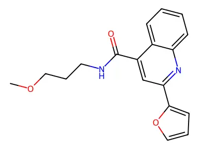 2-(furan-2-yl)-N-(3-methoxypropyl)quinoline-4-carboxamide structure