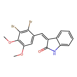(3Z)-3-[(2,3-dibromo-4,5-dimethoxyphenyl)methylidene]-1H-indol-2-one structure