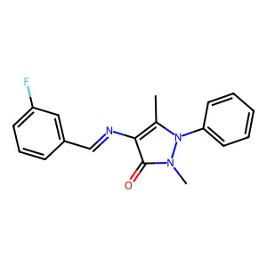 4-[(3-Fluorophenyl)methylideneamino]-2,5-dimethyl-1-phenylpyrazol-3-one structure