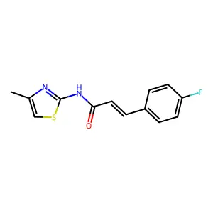 (E)-3-(4-fluorophenyl)-N-(4-methyl-1,3-thiazol-2-yl)prop-2-enamide structure