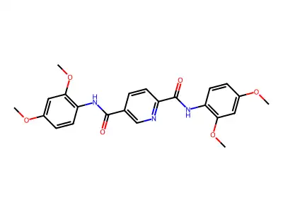 N,N'-bis(2,4-dimethoxyphenyl)pyridine-2,5-dicarboxamide structure
