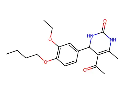 5-acetyl-4-(4-butoxy-3-ethoxyphenyl)-6-methyl-3,4-dihydro-2(1H)-pyrimidinone structure