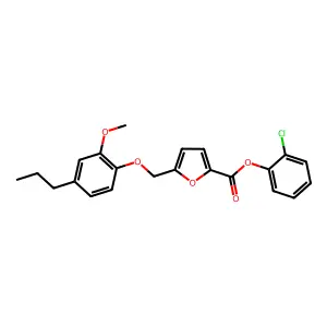 2-Chlorophenyl 5-[(2-methoxy-4-propylphenoxy)methyl]-2-furoate structure