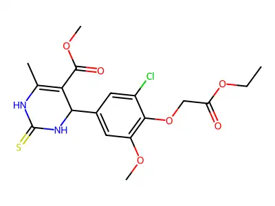 methyl 4-[3-chloro-4-(2-ethoxy-2-oxoethoxy)-5-methoxyphenyl]-6-methyl-2-thioxo-1,2,3,4-tetrahydropyrimidine-5-carboxylate structure