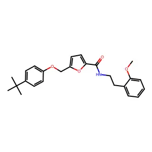 5-[(4-tert-butylphenoxy)methyl]-N-[2-(2-methoxyphenyl)ethyl]furan-2-carboxamide structure