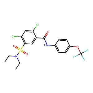 2,4-dichloro-5-(diethylsulfamoyl)-N-[4-(trifluoromethoxy)phenyl]benzamide structure
