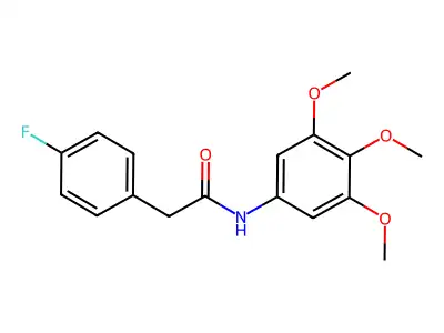 2-(4-fluorophenyl)-N-(3,4,5-trimethoxyphenyl)acetamide structure