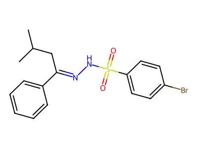 4-bromo-N-[(3-methyl-1-phenylbutylidene)amino]benzenesulfonamide structure
