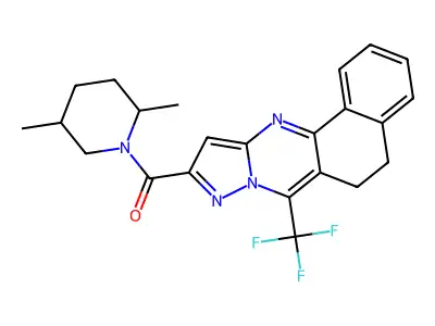 (2,5-dimethylpiperidin-1-yl)[7-(trifluoromethyl)-5,6-dihydrobenzo[h]pyrazolo[5,1-b]quinazolin-10-yl]methanone structure