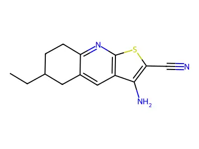 3-Amino-6-ethyl-5,6,7,8-tetrahydrothieno[2,3-b]quinoline-2-carbonitrile structure