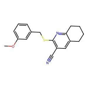 2-[(3-Methoxybenzyl)sulfanyl]-5,6,7,8-tetrahydro-3-quinolinecarbonitrile structure