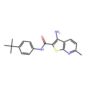 3-amino-N-(4-tert-butylphenyl)-6-methylthieno[2,3-b]pyridine-2-carboxamide structure