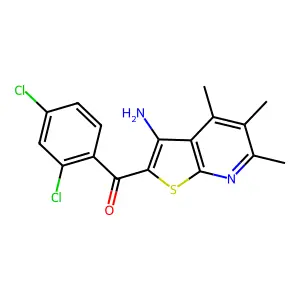 (3-Amino-4,5,6-trimethylthieno[2,3-b]pyridin-2-yl)(2,4-dichlorophenyl)methanone structure