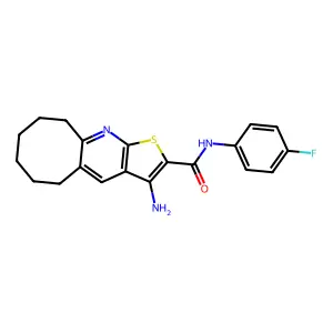 3-amino-N-(4-fluorophenyl)-5,6,7,8,9,10-hexahydrocycloocta[b]thieno[3,2-e]pyridine-2-carboxamide structure