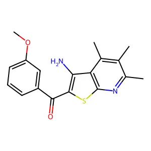 (3-Amino-4,5,6-trimethylthieno[2,3-b]pyridin-2-yl)(3-methoxyphenyl)methanone structure