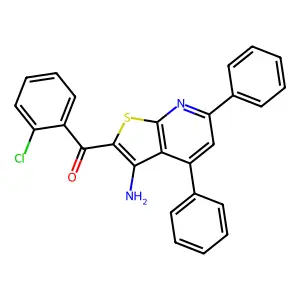 (3-Amino-4,6-diphenylthieno[2,3-b]pyridin-2-yl)(2-chlorophenyl)methanone structure