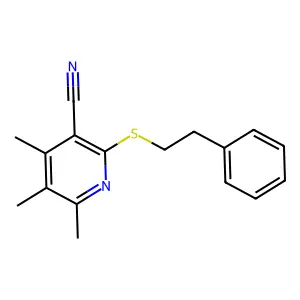 4,5,6-Trimethyl-2-[(2-phenylethyl)sulfanyl]pyridine-3-carbonitrile structure