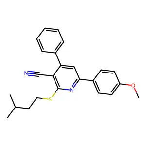 6-(4-Methoxyphenyl)-2-(3-methylbutylsulfanyl)-4-phenylpyridine-3-carbonitrile structure
