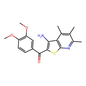 (3-Amino-4,5,6-trimethylthieno[2,3-b]pyridin-2-yl)(3,4-dimethoxyphenyl)methanone structure