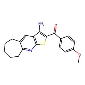 (3-amino-6,7,8,9-tetrahydro-5H-cyclohepta[b]thieno[3,2-e]pyridin-2-yl)(4-methoxyphenyl)methanone structure