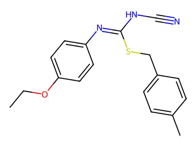 4-methylbenzyl N'-cyano-N-(4-ethoxyphenyl)carbamimidothioate structure