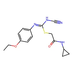 2-(cyclopropylamino)-2-oxoethyl N'-cyano-N-(4-ethoxyphenyl)carbamimidothioate structure