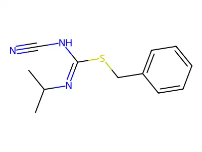 benzyl N-cyano-N'-propan-2-ylcarbamimidothioate structure