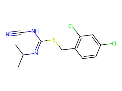 (2,4-dichlorophenyl)methyl N-cyano-N'-propan-2-ylcarbamimidothioate structure