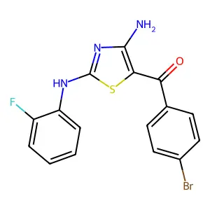 [4-Amino-2-(2-fluoroanilino)-1,3-thiazol-5-yl]-(4-bromophenyl)methanone structure