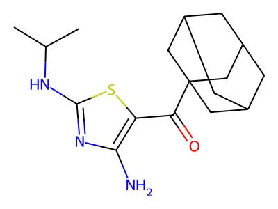 1-Adamantyl-[4-amino-2-(propan-2-ylamino)-1,3-thiazol-5-yl]methanone structure