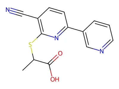 2-[(5-Cyano-2,3'-bipyridin-6-yl)thio]propanoic acid structure