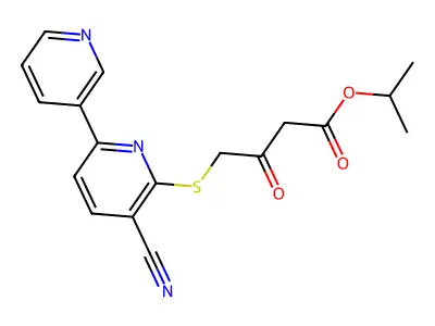 Propan-2-yl 4-(3-cyano-6-pyridin-3-ylpyridin-2-yl)sulfanyl-3-oxobutanoate structure