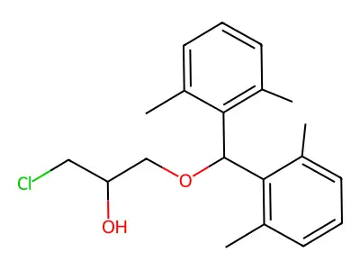 1-[Bis(2,6-dimethylphenyl)methoxy]-3-chloro-2-propanol structure