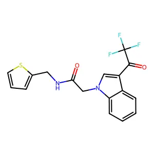 N-(thiophen-2-ylmethyl)-2-[3-(2,2,2-trifluoroacetyl)indol-1-yl]acetamide structure