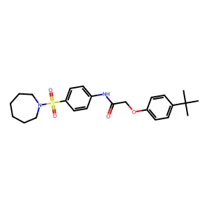 N-[4-(1-azepanylsulfonyl)phenyl]-2-(4-tert-butylphenoxy)acetamide structure