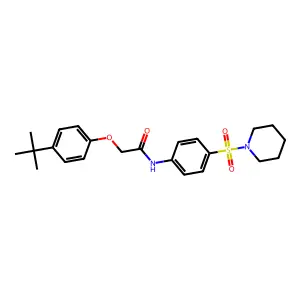 2-(4-tert-butylphenoxy)-N-(4-piperidin-1-ylsulfonylphenyl)acetamide structure