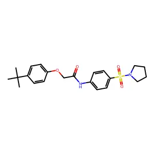 2-(4-tert-butylphenoxy)-N-[4-(1-pyrrolidinylsulfonyl)phenyl]acetamide structure