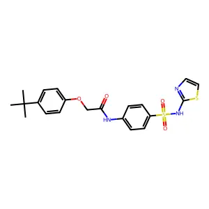 2-(4-tert-butylphenoxy)-N-[4-(1,3-thiazol-2-ylsulfamoyl)phenyl]acetamide structure