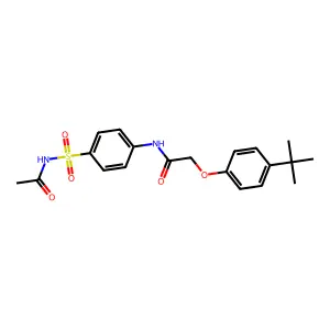 N-[4-(acetylsulfamoyl)phenyl]-2-(4-tert-butylphenoxy)acetamide structure