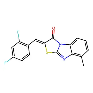 2-(2,4-difluorobenzylidene)-8-methyl[1,3]thiazolo[3,2-a]benzimidazol-3(2H)-one structure