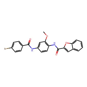 N-[4-[(4-bromobenzoyl)amino]-2-methoxyphenyl]-1-benzofuran-2-carboxamide structure
