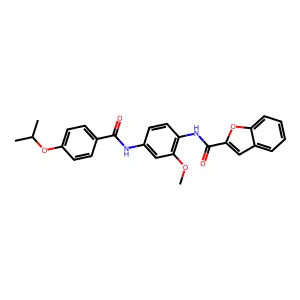 N-{4-[(4-isopropoxybenzoyl)amino]-2-methoxyphenyl}-1-benzofuran-2-carboxamide structure
