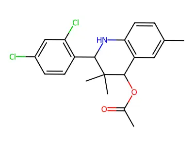 2-(2,4-Dichlorophenyl)-3,3,6-trimethyl-1,2,3,4-tetrahydroquinolin-4-yl acetate structure