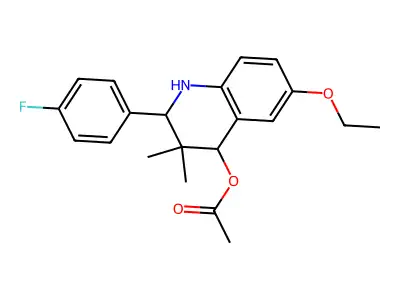 6-Ethoxy-2-(4-fluorophenyl)-3,3-dimethyl-1,2,3,4-tetrahydroquinolin-4-yl acetate structure